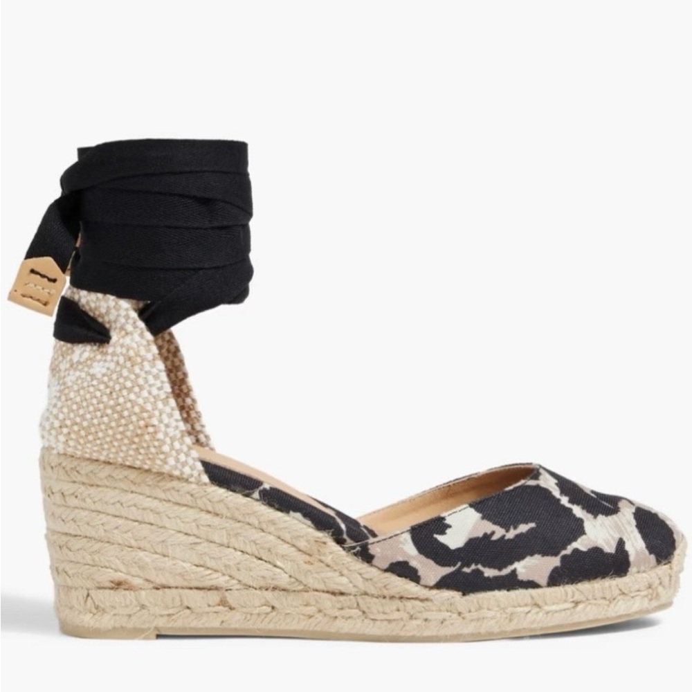 Diane Von Furstenberg For Castaner Ankle-Tie Shoes in Black and Cream